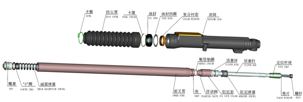 Front Shock Absorber Front Forks for E-Scooter, E-Bike, Motorbike, Motorcycle, Electric Scooter